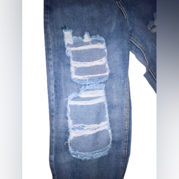 Shein High Waisted Distressed Slant Pocket Baggy Jeans - Picture 8 of 12